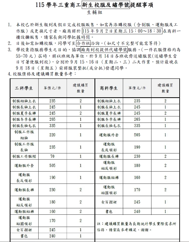 提醒事項