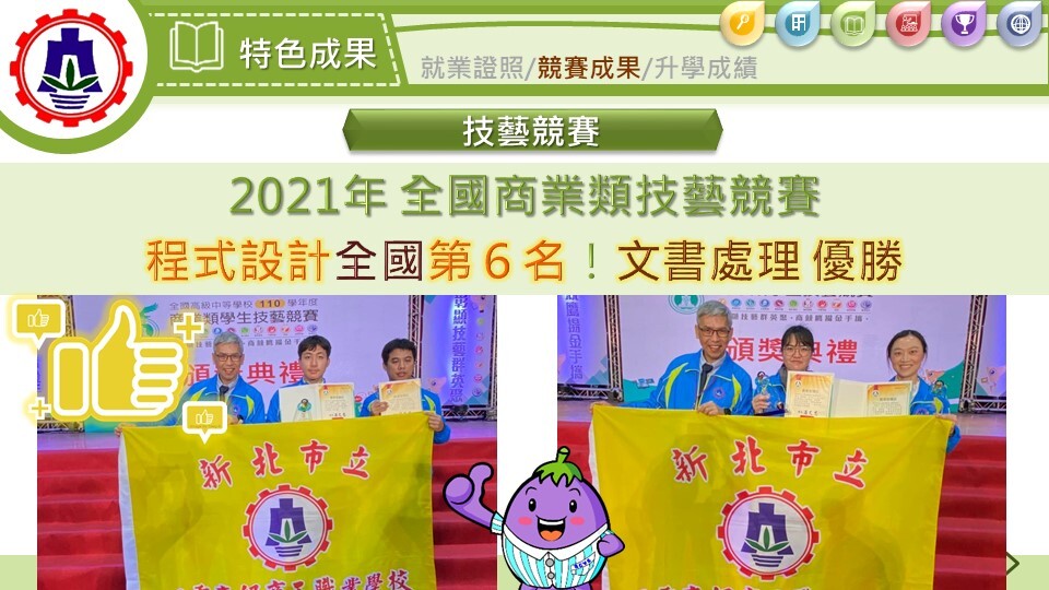 技藝競賽第六名