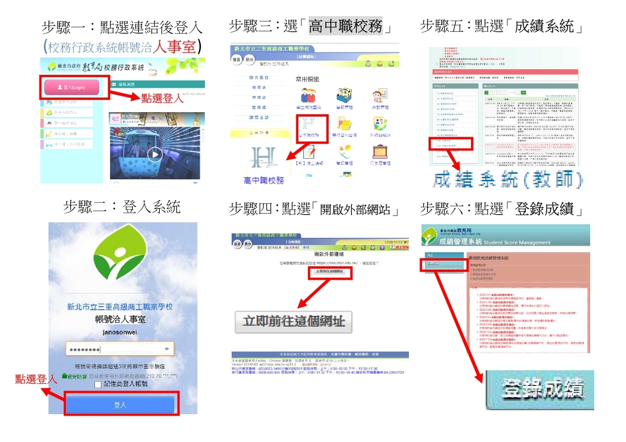 新北校務行政系統操作簡圖